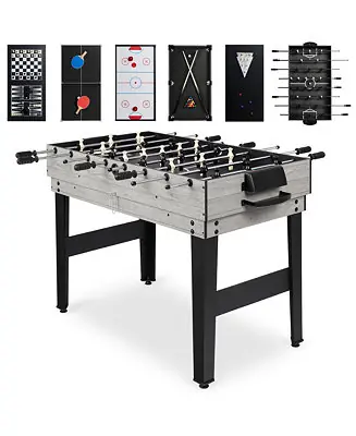 Same Day Shipping 2x4ft 10-in-1 Combo Game Table Set w/ Hockey, Foosball, Pool, Shuffleboard, Ping Pong