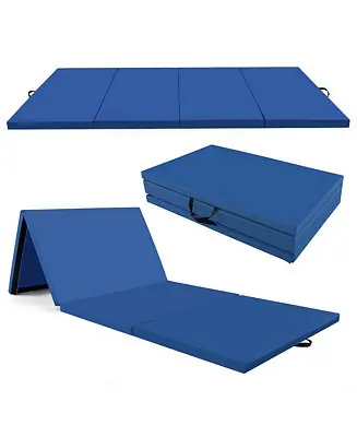 10' x 4' x 2" 4-Panel Folding Exercise Mat with Carrying Handles for Gym Yoga Brand New