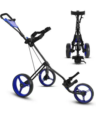 Wholesale Foldable 3-Wheel Golf Push Cart with Deluxe Scorecard Holder