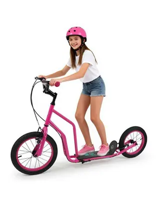 Youth Scooter with Adjustable Handlebar and Inflatable Wheels Instant Buy