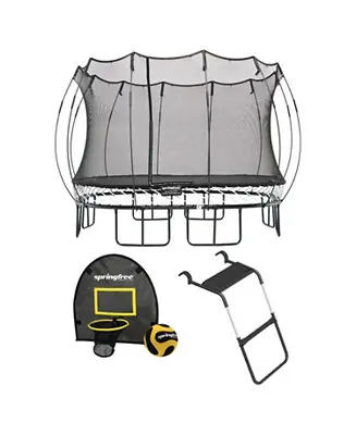 11 ft x 11 ft Large Square + FlexrHoop + FlexrStep V2 Bundle – Springless Fun with Goal Hoop and Ladder Attachment Accessories Mega Sale