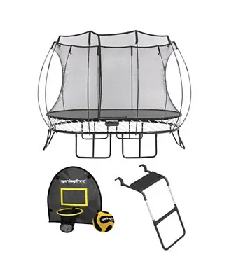 8 ft x 13 ft Medium Oval + FlexrHoop + FlexrStep V2 Bundle – Springless Fun with Goal Hoop and Ladder Attachment Accessories Free Shipping