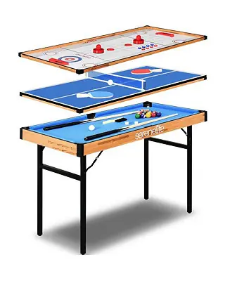 4-in-1 Multi-Function Game Table with Pool, Hockey, Shuffleboard, and Ping Pong Brand New