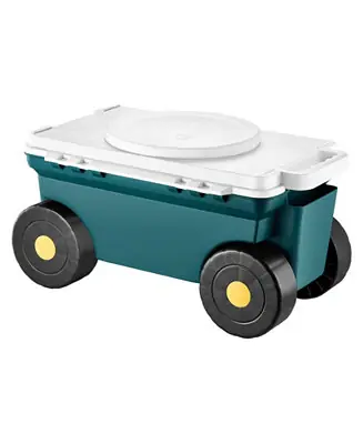 2-in-1 Garden Scooter with Seat, Rolling Cart with Storage Bin, 227 lb Capacity, Lightweight Gardening Stool with Handle Seasonal Sale
