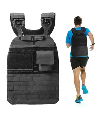 Exclusive Weighted Vest, 40 lb Adjustable Workout Vest for Men and Women, Strength and Endurance Training for Running, Jogging and Fitness