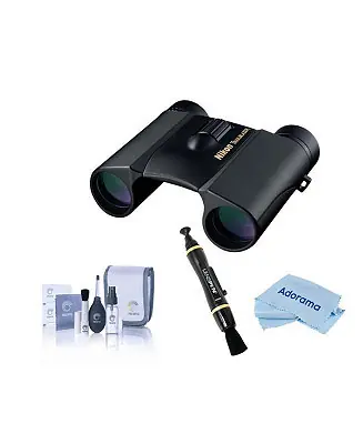 10x25 Trailblazer ATB Compact Roof Prism Binocular with 6.5 Degree Angle of View, Black, Bundle with Cleaning Kits Sale