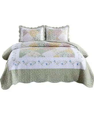 3 Piece Printed Quilt Set Bedspread Set B029 - King Hassle-Free Returns