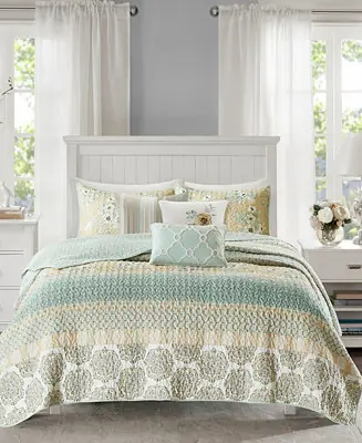 Willa Cotton Sateen 6-Pc. Quilt Set, Full/Queen Next Day Delivery