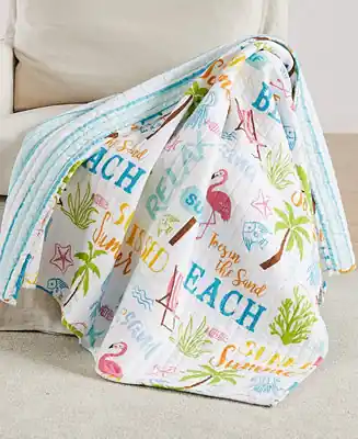 Homthreads Rowan Days Reversible Quilted Throw, 50" x 60" Bulk Order