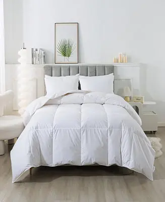 Genuine Heavy Weight White Goose Nano Down and Feather Blend Comforter, Queen