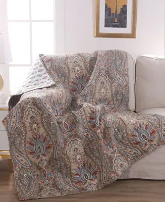 Hot Picks Kasey Damask Reversible Quilted Throw, 50" x 60"