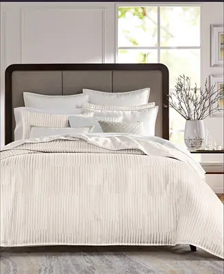 Metallic Strie 3-Pc. Duvet Cover Set, Full/Queen Direct From Factory