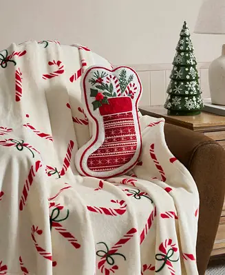 Clearance Stocking Shaped Holiday Decorative Pillow, 8" x 16"