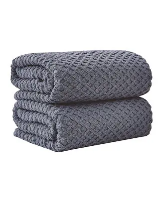 100% Cotton Diamond Waffle 2-Piece Oversized Bath Sheet Set New Arrival