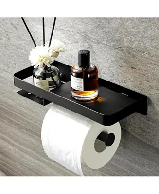 Wall-Mount Stainless Steel Paper Holder with Shelf and Wipes Storage Don’t Miss Out