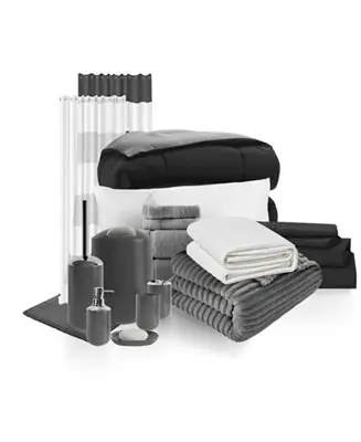 23 Piece Complete College Dorm Room Essentials Bedding & Bath Bundle - Twin XL - Hunter And Sage Secure Checkout