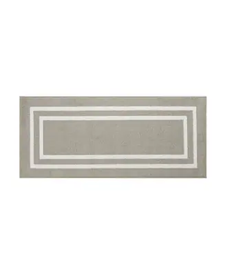 Double Line Border Tufted - Machine Washable Runner Rug, 26" x 45" Buy Direct