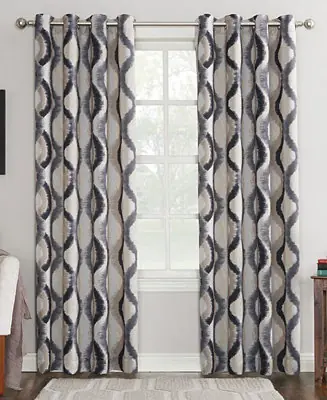 Corbin Watercolor Ogee Room Darkening Grommet Curtain Panel Clearance
