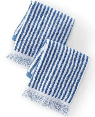 Cotton Yarn-dyed Stripe 2-Piece Washcloth Set Same Day Shipping