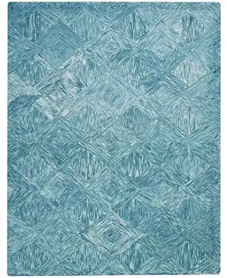 Interlock LNK01 Aquamarine 5' x 7'6" Area Rug Handmade