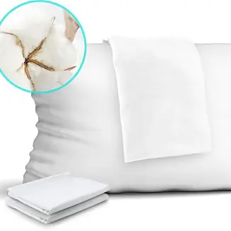 One Day Deal 400 Thread Count Cotton Zippered Pillow Protectors, King (4 Pack)