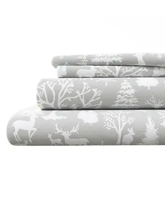 Bargain Lodge Print Ultra-Soft Turkish Cotton Flannel Sheet Set