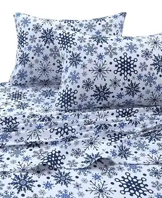 Holiday Printed Cotton Flannel Extra Deep 3-Pc. Sheet Set, Twin Last Chance