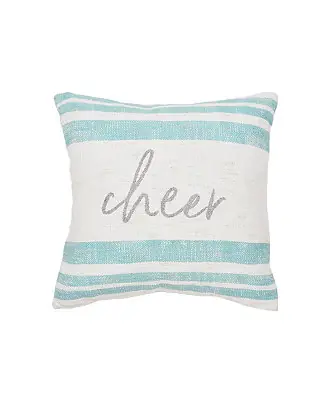 Order Now Morgan "Cheer" Christmas Cotton Blend Accent Throw Pillow 18" x 18"