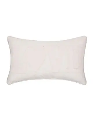 "Love" White Applique Mini Valentine's Day Accent Pillow 12" x 20" Last Chance
