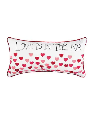 Direct From Manufacturer "Love Is In The Air" Mini Embroidered Valentine's Day Accent Pillow 12" x 24"