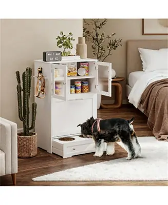 Price Drop Dog Feeders with Dog Raised Bowls in White