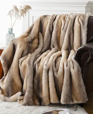 Luxury Tipped Faux Fur Throw, 50" x 60" Fan Favorite