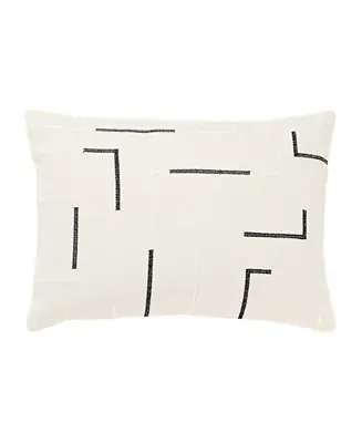 Crafted Glam Striped Woven Decorative Pillow, 14" x 20"