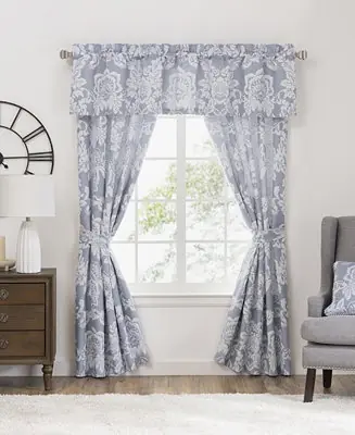 Floral Damask Window Panels, 50" x 84" Worldwide Shipping