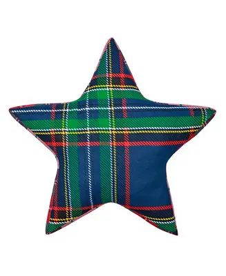 Spencer Plaid Star Shaped Decorative Pillow, 19" x 18" While Supplies Last