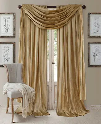 Athena Faux Silk Window Curtain and Scarf Set Buy Online