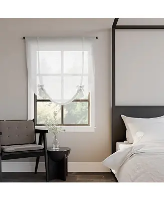 Trending Slub Textured Linen Blend Tie-up Balloon Window Shade