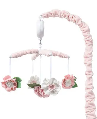 Pink Floral Musical Crib Mobile for Baby Girls Plays 12 Lullabies New Arrival