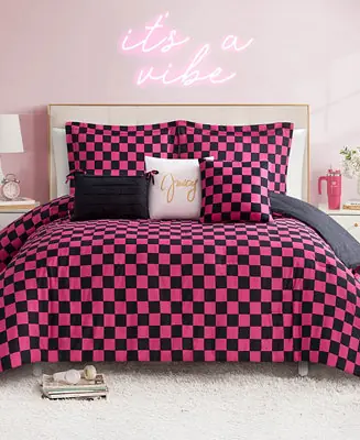 Fast Shipping CLOSEOUT! Checkerboard Reversible 5-Pc. Comforter Set, Twin/Twin XL
