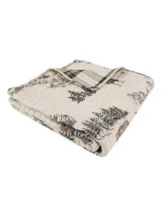 Time-Limited Lodge Toile Reversible Quilted Throw, 50" x 60"