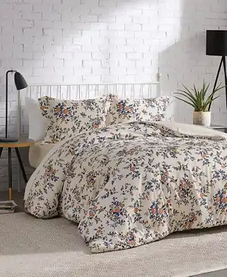 Seasonal Sale CLOSEOUT! Garden Bouquet Reversible Microfiber 3-Pc. Duvet Cover Set, King