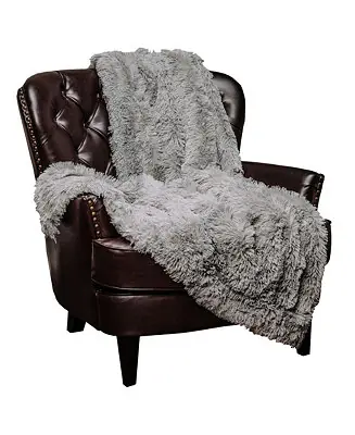 Popular Premium Solid Faux Long Fur Throw Blanket - Soft, Fuzzy Throw Blanket - For Bed or Couch - 60" x 70" - Aubergine