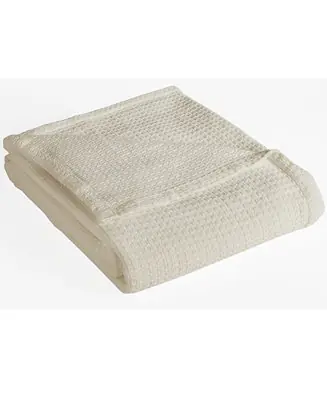 Beatrice Home Grand Hotel Waffle Knit Cotton Blanket, Twin Reduced Price