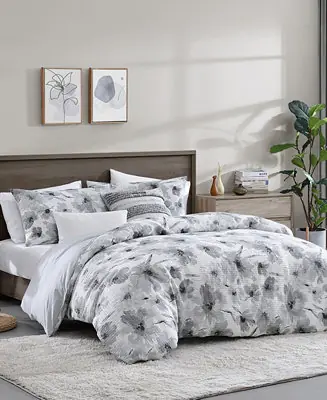 Modern Bloom 3 Piece Duvet Cover Set, Queen Warranty Included