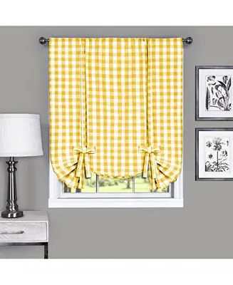 Markdown Buffalo Check Window Tie Up Shade, 42" x 63"