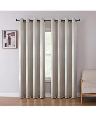Shop Now 1 Piece Priscilla Light Filtering Grommet Top Embossed Leaves Jacquard Window Curtain Panel - Red