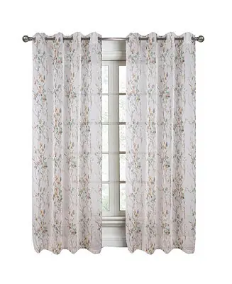 Cheap Celine Sheer 55 x 216 in. Sheer Curtain Scarf Valance Neon Blue