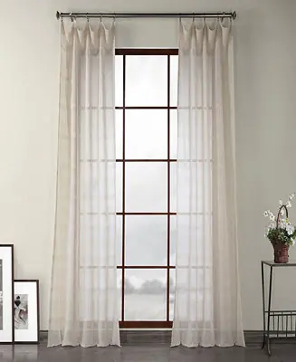 Polaris Geometric Patterned Faux Linen Sheer Curtain Hot Deal