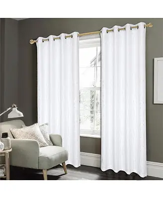Iceland Metallic Blackout Curtain Panel White Markdown