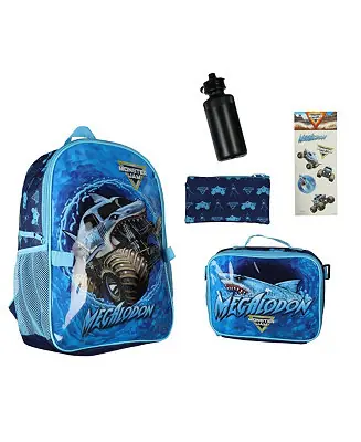 Megalodon 5 Piece Backpack Mega Set with Detachable Lunch Box Special Offer